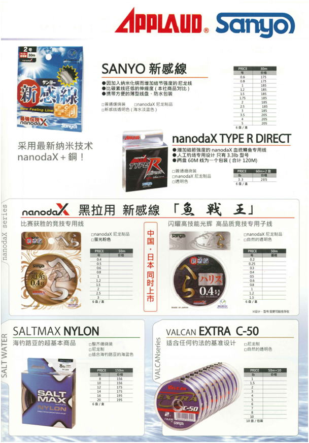 ナノダックス株式会社・サンヨーナイロン株式会社の中国語パンフレット
