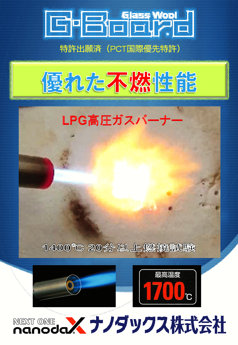 不燃ガラスウールボードの紹介パネル